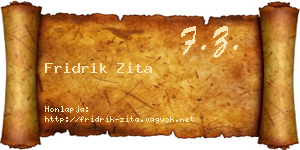 Fridrik Zita névjegykártya