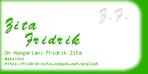 zita fridrik business card